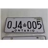 Image 4 : (2) Ontario 1989 License Plates
