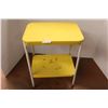 Image 1 : *  Vintage Yellow 2-Tiered Metal Wheeled Metal Cart  - 16" x 22" x 29" High