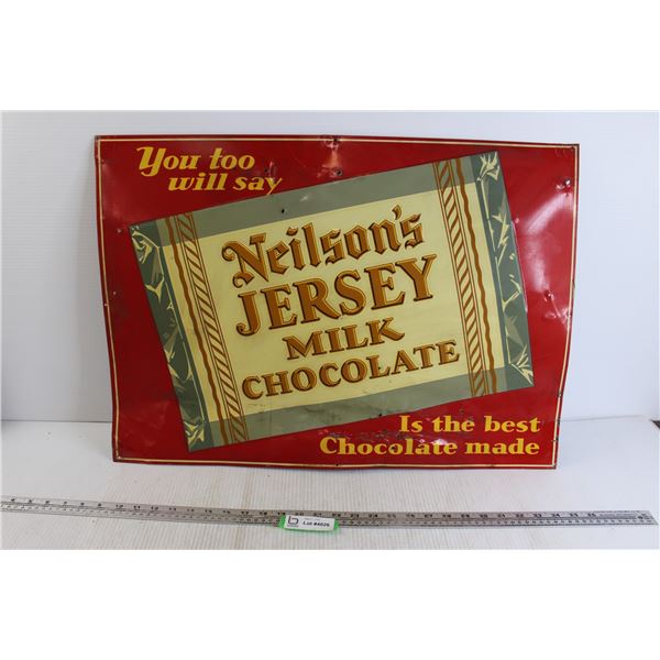 * Neilson's Jersey Milk Chocolate Store Sign - Some Damage, 27" x 19"