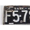 Image 2 : 1943 Saskatchewan License Plate