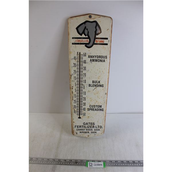 Elephant Brand Thermometer Sign - 7 1/2" x 24"