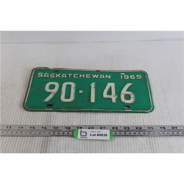 Saskatchewan 1969 License Plate