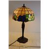 Image 1 : * Tiffany-Style Electric Lamp - Works, 24" Tall, Shade is 8" x 14"