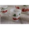 Image 3 : Anchor Hawking Milk Glass Tom & Jerry Christmas Punchbowl Set - Bowl, (7) Mugs