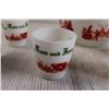 Image 4 : Anchor Hawking Milk Glass Tom & Jerry Christmas Punchbowl Set - Bowl, (7) Mugs