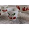 Image 5 : Anchor Hawking Milk Glass Tom & Jerry Christmas Punchbowl Set - Bowl, (7) Mugs