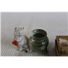 Image 2 : Cat with Cauldron Decoration, Bulldog Decoration, Mini Green Rose Salt and Pepper Shakers (?)