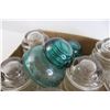 Image 2 : (16) Glass Insulators - Clear, Blue, Purple