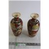 Image 1 : (2) 1910s Satsuma Asian-Inspired Vases