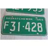 Image 3 : (2) Saskatchewan 1969 License Plates