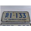 Image 2 : (2) Saskatchewan 1976 License Plates, Saskatchewan 1972 License Plate