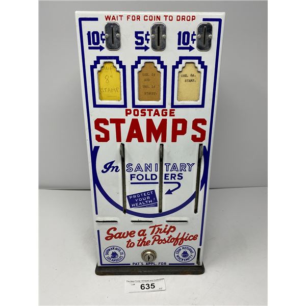 Early Shipman Manufacturing Postage Stamp Machine With Porcelain Face