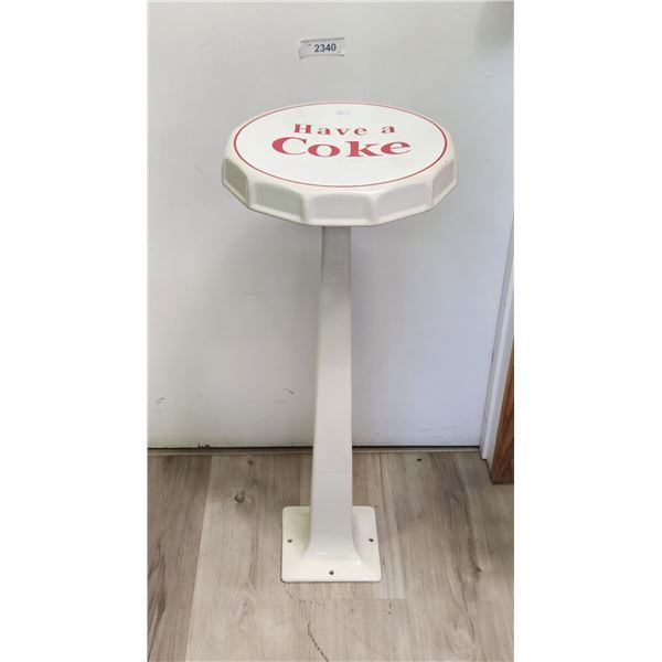 Early Cast Iron Coca Cola Bottle Cap Stool With Base