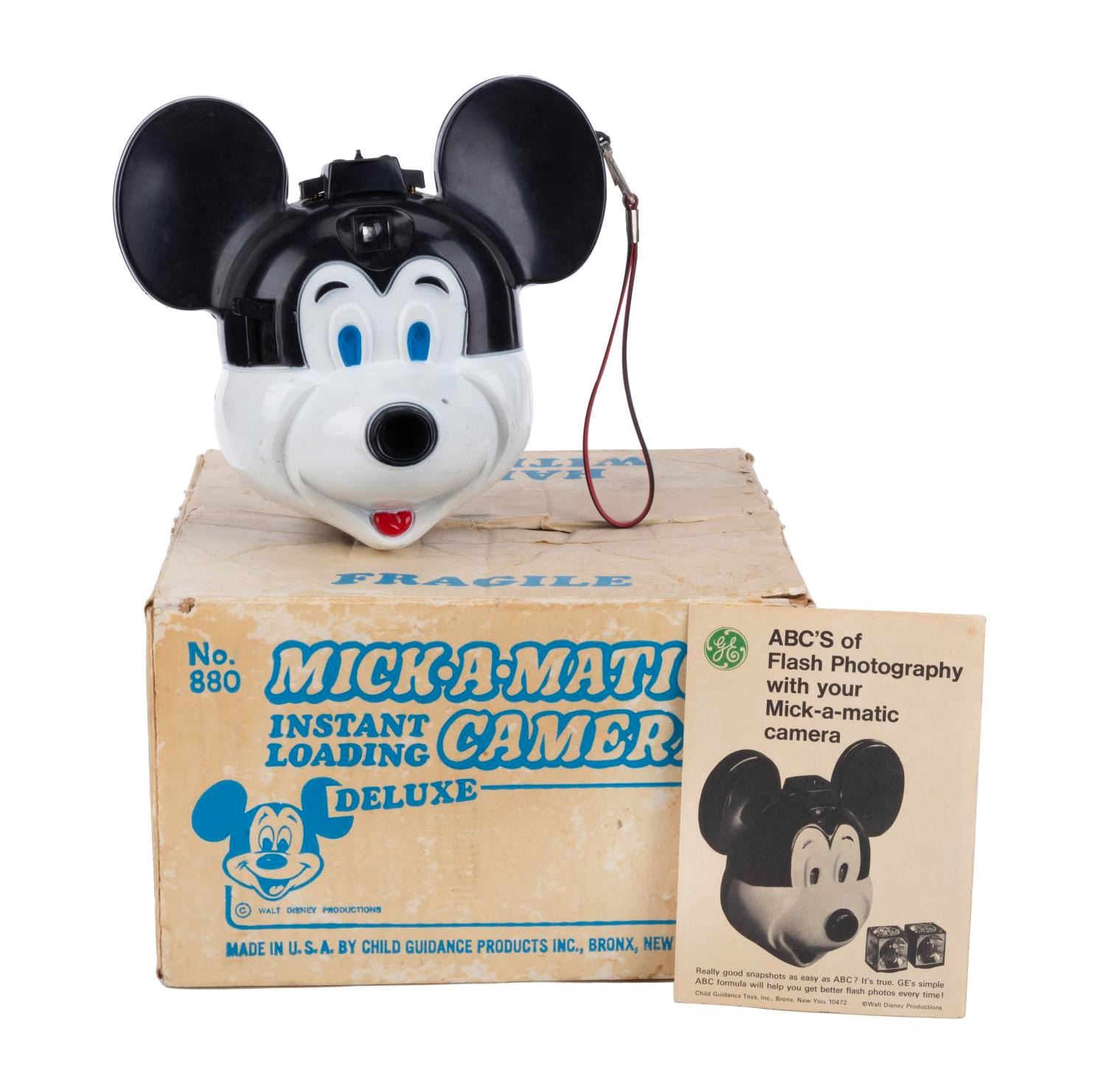 A Mick-a-matic Mickey Camera & Box.