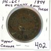Image 1 : 1854 Upper Canada One Penny Token PC-6C1