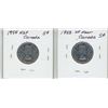 Image 2 : Lot of 2 Canada 5¢:  1953 SF Near & 1954 SF