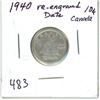 Image 1 : 1940  Canada 10¢ Re-engraved date