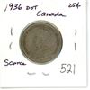 Image 1 : 1936 DOT Canada 25¢ Scarce