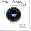 Image 1 : 2006p Canada 25¢ colored Maple Leafs logo