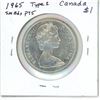 Image 2 : 1965 Sm Bds Pt 5 Canada Silver Dollar, Type 1