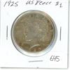 Image 1 : 1925 USA Peace Silver Dollar