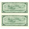 Image 2 : 2 Consecutive 1954 Canada $1, Lawson/Bouey, # Y/F 9976948-949