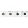 Image 1 : Lot of 4 Britain .925 SilverThree Pence Coins:  1915, 1917 (x2), 1918