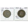 Image 2 : Lot of 2 Britain .500 Silver Coins:  1922 One Florin, 1943 Two Shillings