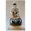 Image 1 : 10" Ceramic Buddha on wooden base