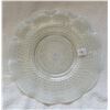 Image 1 : 11" Moon stone depression glass cake plate ruffled edge Mint