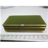 Image 3 : 854. Green Velvet jewellery box with gold trim, music box, vg condition