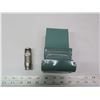 Image 1 : 857. Match safes, teal green metal and small silver made in Hong Kong