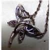 Image 3 : 874. Sterling silver necklace and butterfly pendant marked 925