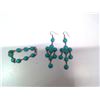 Image 1 : 879. Sterling silver earrings with faux turquoise and matching bracelet