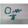 Image 2 : 879. Sterling silver earrings with faux turquoise and matching bracelet