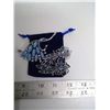 916. Blue and silver broach with spray blue rhinestone earrings
