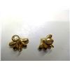 Image 2 : 922. Sherman yellow and gold rhinestone screw back earrings