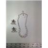 928. Continental crystal bead necklace and pair of crystal clip earrings