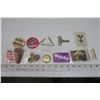 Image 1 : 956. Lot of items, pinbacks, cigarette cards, jackknife, clock key, vintage glasses