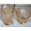 Image 2 : Vintage 1960's Jeanette glass, Flora gold Louisa creamer & drinking glass.