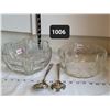 Image 1 : Art deco mid century salad bowls with silver utensils.