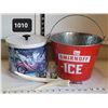 Image 1 : 1960's ice bucket, Smirnoff ice pail, antler bottle opener & shot glasses.