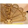 Image 7 : Large brass fireplace folding fan screen.