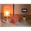 Image 1 : Vintage Boudoir lamps on milk glass base. Matches # 1047