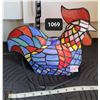 Image 1 : Stained glass rooster lamp.