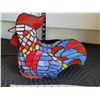 Image 3 : Stained glass rooster lamp.
