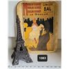 Image 1 : Fibreglass Moulin Rouge tray & cast iron Eiffel tower candle burner.