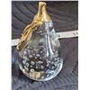 Image 3 : Solid glass dog & bubble glass pear.