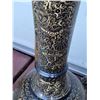 Image 5 : Beautiful large vintage lamp purchased in1970's India. Etched metal design, ornate finial.