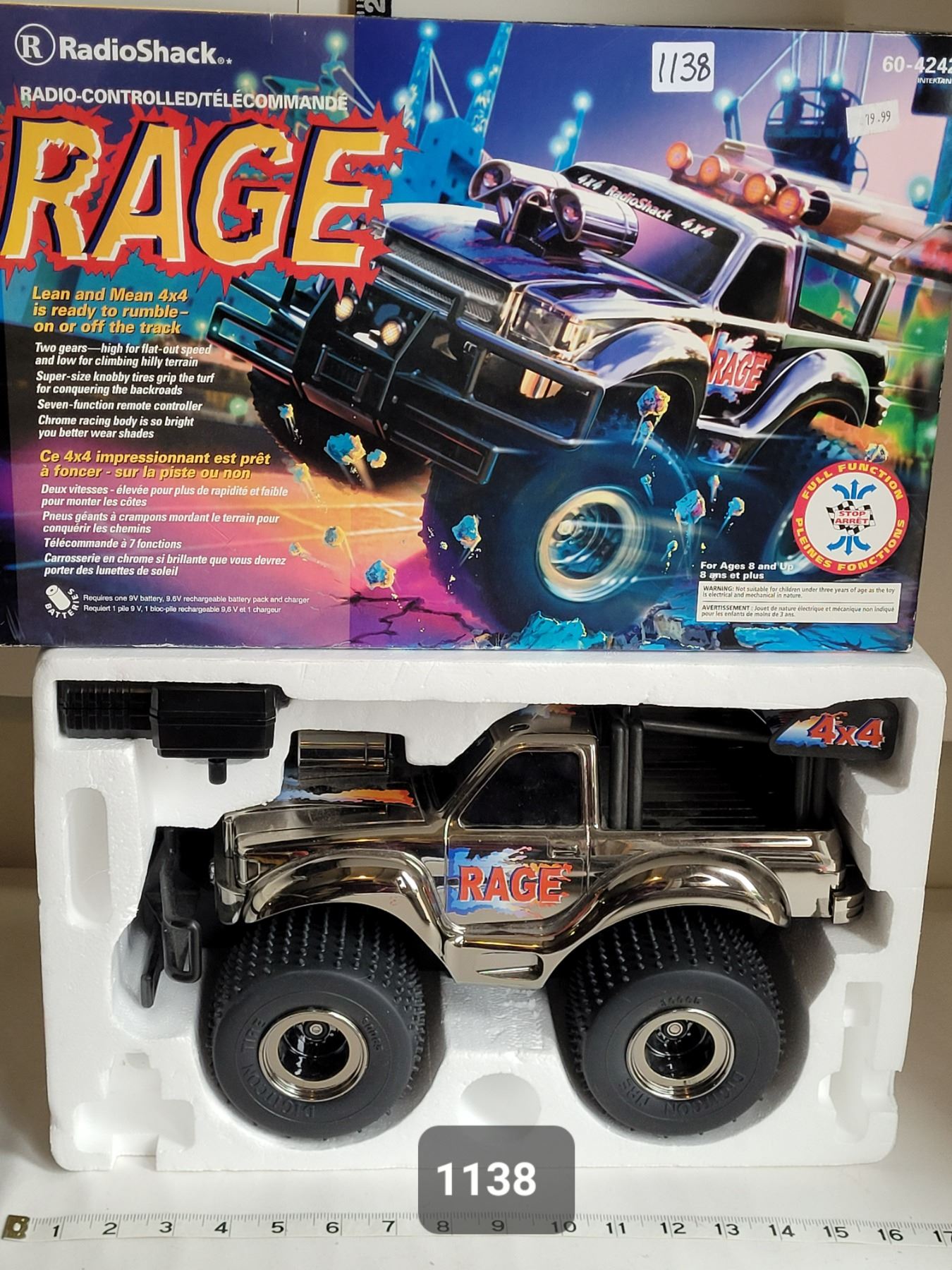 Radio Shack Radio controlled Rage 4X4 truck. Like new, original box ...